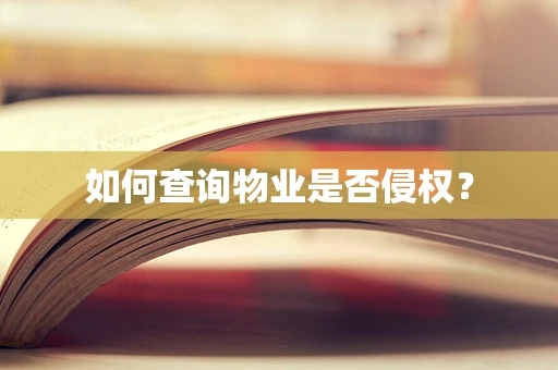如何查询物业是否侵权？