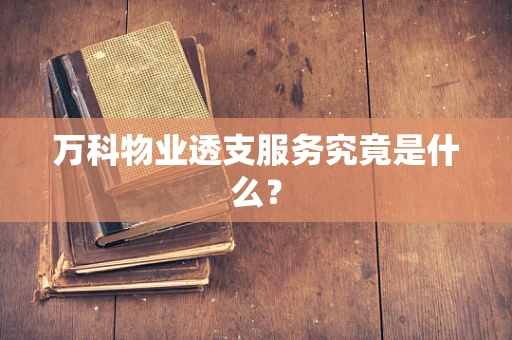 万科物业透支服务究竟是什么？