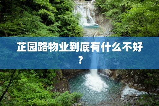 芷园路物业到底有什么不好？