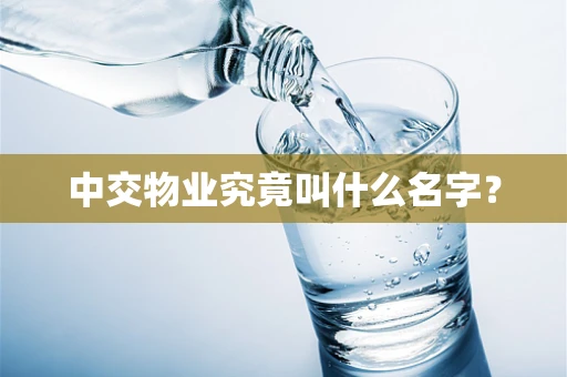 中交物业究竟叫什么名字？