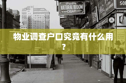 物业调查户口究竟有什么用？