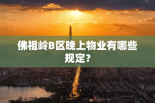 佛祖岭B区晚上物业有哪些规定？
