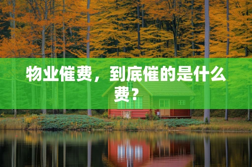 物业催费，到底催的是什么费？