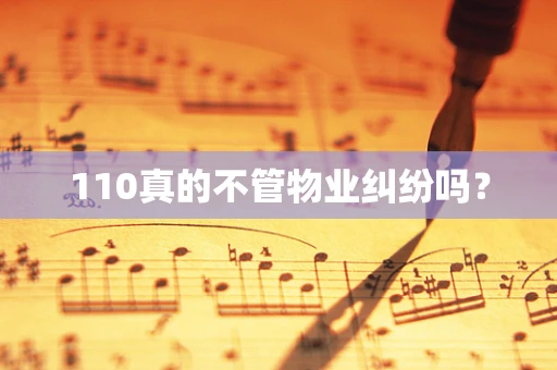110真的不管物业纠纷吗？