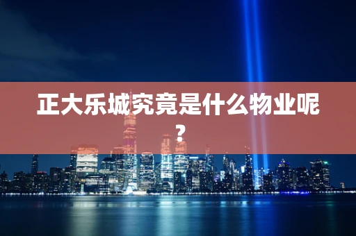 正大乐城究竟是什么物业呢？