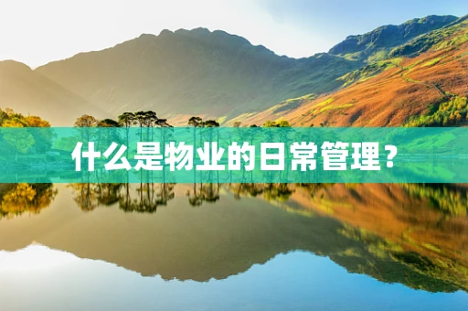 什么是物业的日常管理？