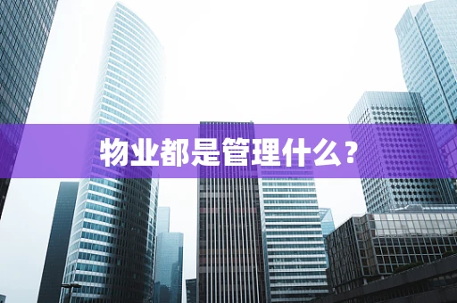 物业都是管理什么？