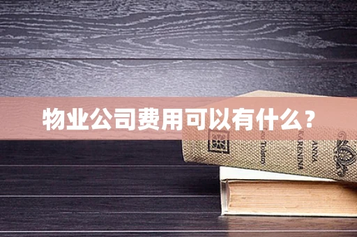 物业公司费用可以有什么？