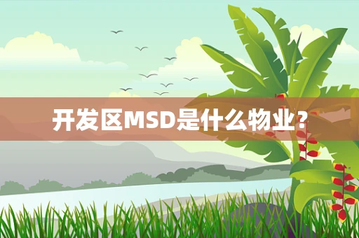 开发区MSD是什么物业？