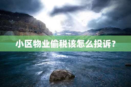 小区物业偷税该怎么投诉？