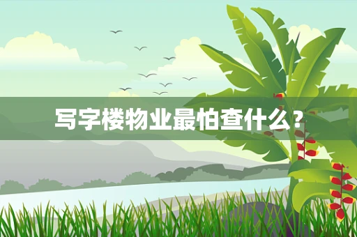 写字楼物业最怕查什么？