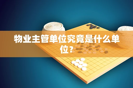 物业主管单位究竟是什么单位？
