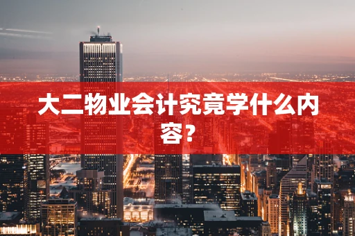 大二物业会计究竟学什么内容？