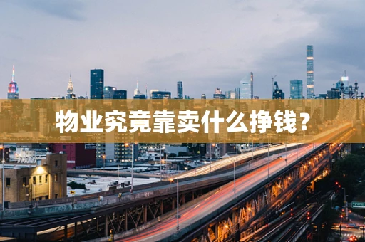 物业究竟靠卖什么挣钱？