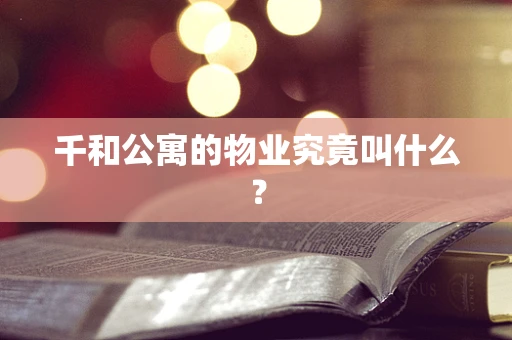 千和公寓的物业究竟叫什么？