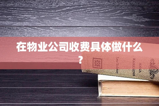在物业公司收费具体做什么？