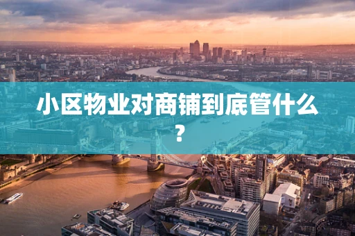 小区物业对商铺到底管什么？