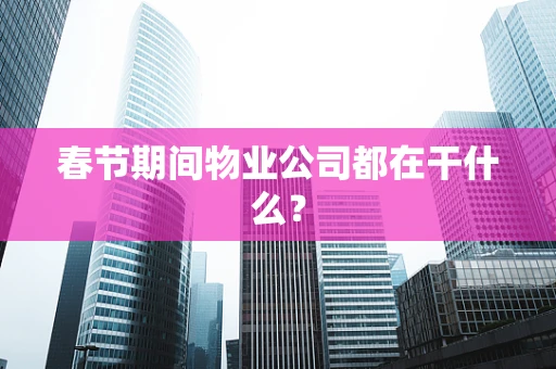 春节期间物业公司都在干什么？