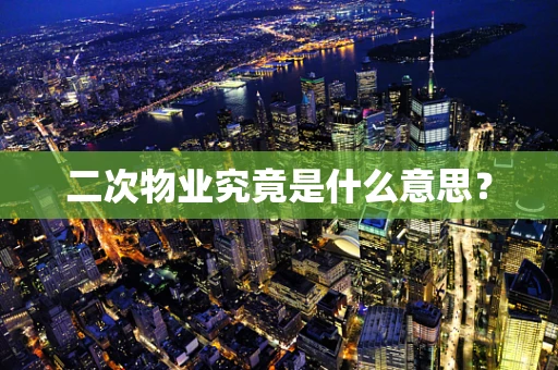 二次物业究竟是什么意思？