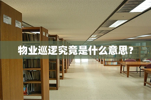 物业巡逻究竟是什么意思？